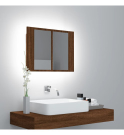 Armoire à miroir LED Chêne marron 60x12x45 cm Bois d'ingénierie