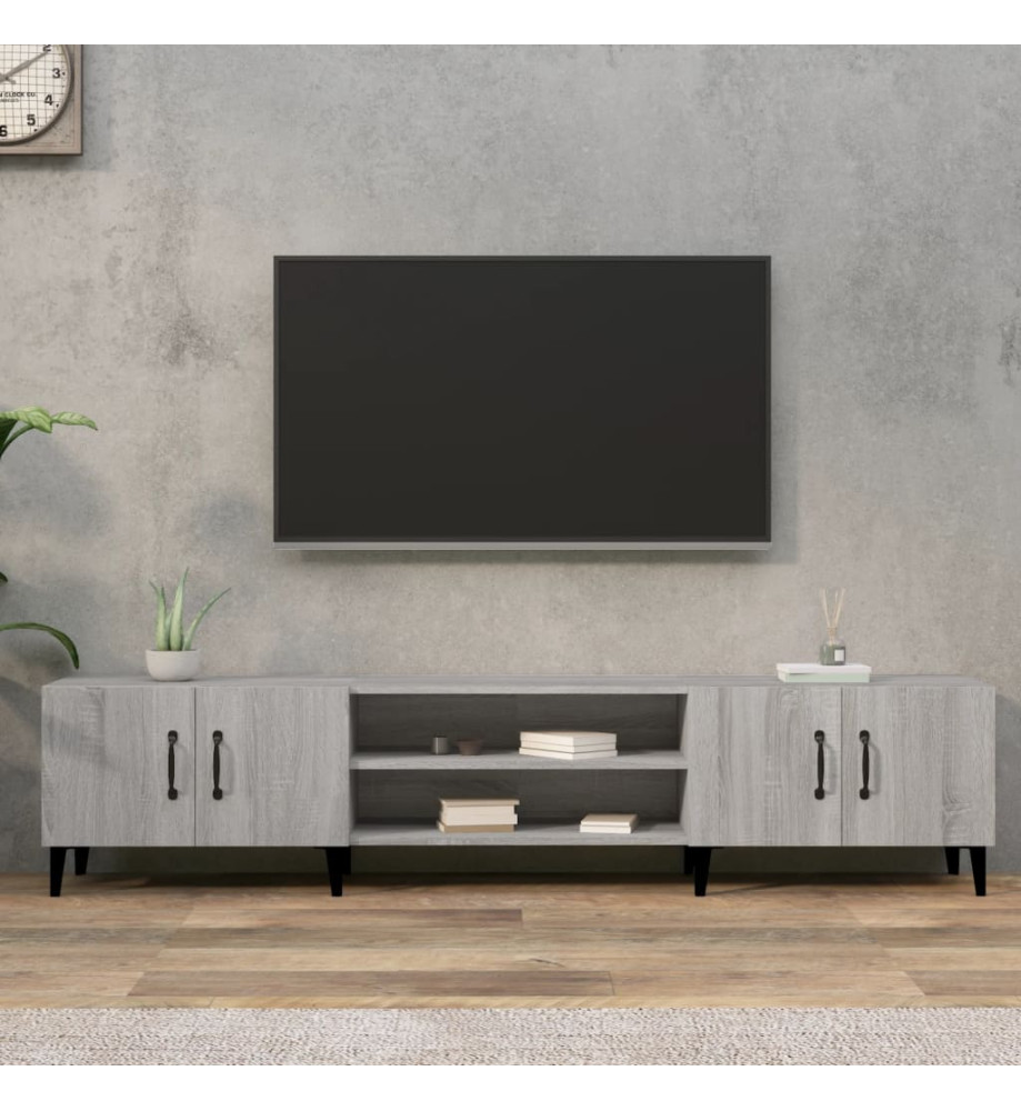 Meuble TV sonoma gris 180x31,5x40 cm bois d'ingénierie