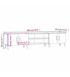 Meuble TV sonoma gris 180x31,5x40 cm bois d'ingénierie