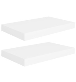 Étagères murales flottantes 2 pcs Blanc 40x23x3,8 cm MDF