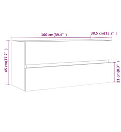 Armoire de lavabo Chêne marron 100x38,5x45 cm Bois d'ingénierie