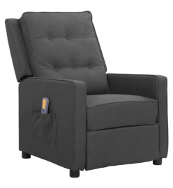 Fauteuil de massage inclinable Gris foncé Tissu