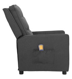 Fauteuil de massage inclinable Gris foncé Tissu