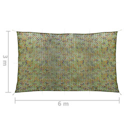 Filet de camouflage avec sac de rangement 3x6 m Vert