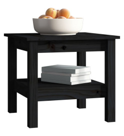 Table basse Noir 45x45x40 cm Bois massif de pin