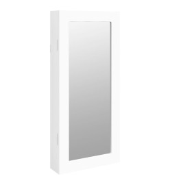 Armoire à bijoux avec miroir murale blanc 30x8,5x67 cm