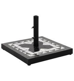 Base de parasol noir et blanc carré 12 kg