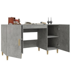 Bureau Gris béton 140x50x75 cm Bois d'ingénierie