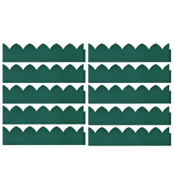 Bordures de jardin 10 pcs Vert 65x15 cm PP