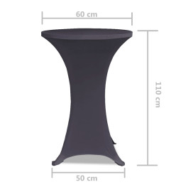 Housse de table extensible 60 cm 2 pcs Anthracite