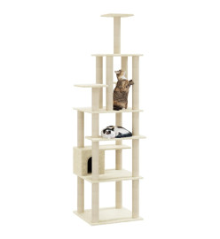 Arbre à chat avec griffoirs en sisal Crème 183 cm