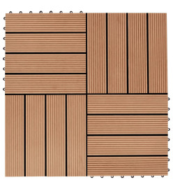 Carreaux de terrasse 22 pcs 30 x 30 cm 2 m² WPC Teck