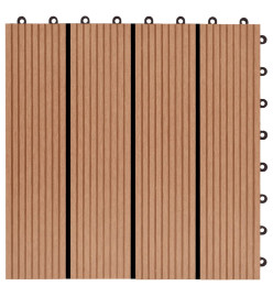 Carreaux de terrasse 22 pcs 30 x 30 cm 2 m² WPC Teck