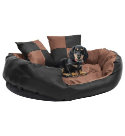 Coussin réversible lavable de chien Noir et marron 85x70x20 cm