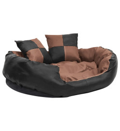 Coussin réversible lavable de chien Noir et marron 85x70x20 cm