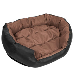 Coussin réversible lavable de chien Noir et marron 85x70x20 cm