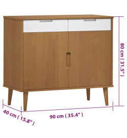 Buffet MOLDE Marron 90x40x80 cm Bois massif de pin