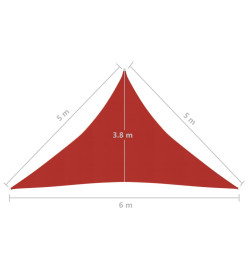 Voile d'ombrage 160 g/m² Rouge 5x5x6 m PEHD