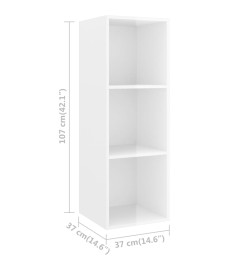 Ensemble de meubles TV 4 pcs Blanc brillant Bois d'ingénierie