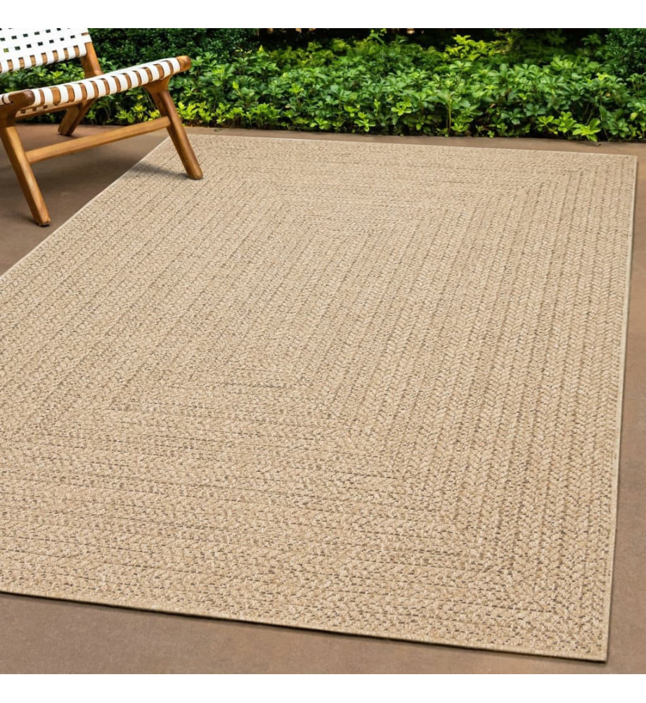 Tapis 160x230 cm aspect jute intérieur et extérieur