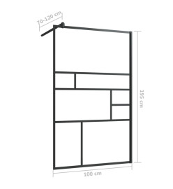 Paroi de douche à verre ESG transparent 100x195 cm Noir