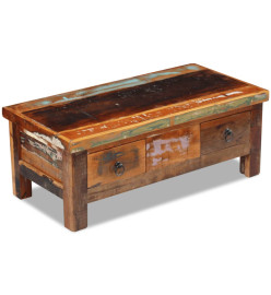 Table basse à tiroirs 90 x 45 x 35 cm Bois de récupération