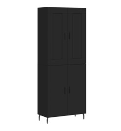 Buffet haut Noir 69,5x34x180 cm Bois d'ingénierie