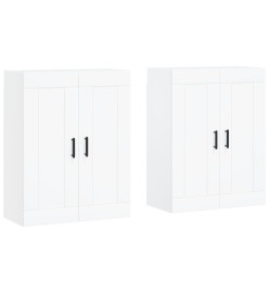 Armoires murales 2 pcs blanc bois d'ingénierie