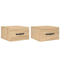 Tables de chevet murales 2 pcs chêne sonoma 35x35x20 cm