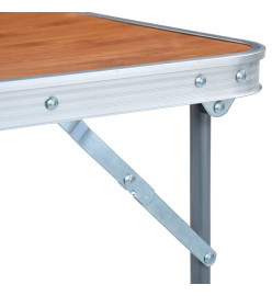 Table pliable de camping avec cadre en métal 80x60 cm