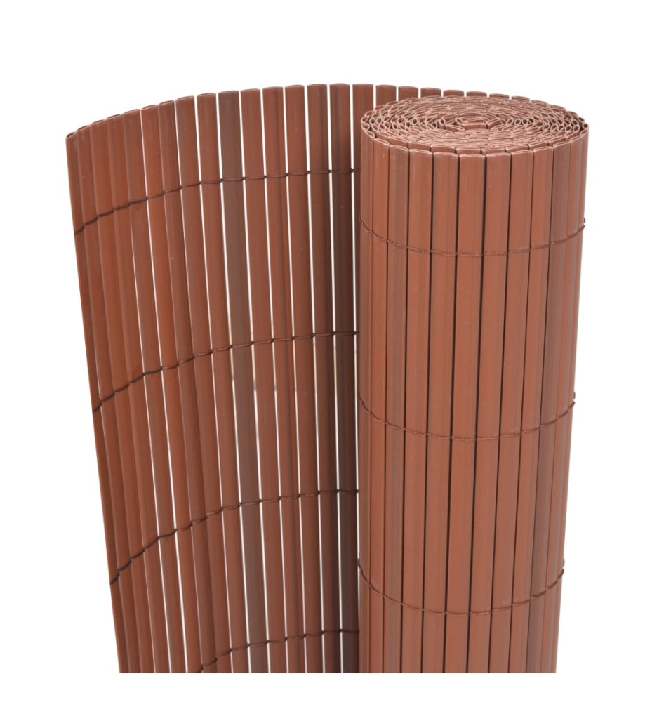 Clôture de jardin Double face PVC 90 x 500 cm Marron