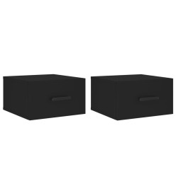 Tables de chevet murales 2 pcs noir 35x35x20 cm