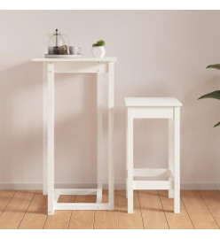 Table de bar Blanc 60x60x110 cm Bois massif de pin