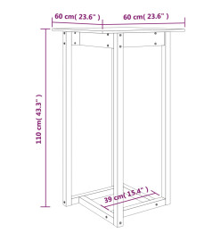 Table de bar Blanc 60x60x110 cm Bois massif de pin