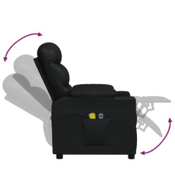 Fauteuil électrique de massage Noir Similicuir