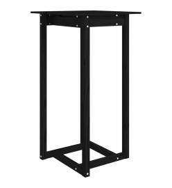 Ensemble de bar 3 pcs Noir Bois de pin massif