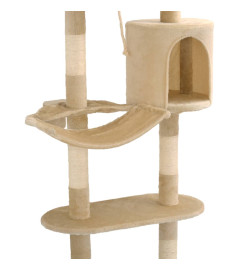 Arbre à chat avec griffoirs en sisal Montage mural 194 cm Beige