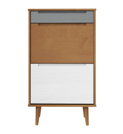 Armoire à chaussures MOLDE Marron 59,5x35x103 cm Bois de pin