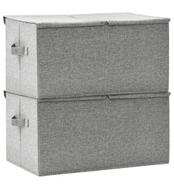 Boîtes de rangement 2 pcs Tissu 50x30x25 cm Gris