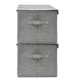 Boîtes de rangement 2 pcs Tissu 50x30x25 cm Gris