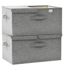 Boîtes de rangement 2 pcs Tissu 50x30x25 cm Gris