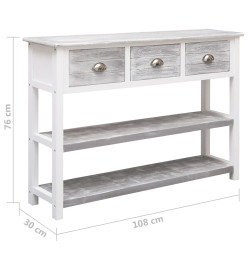 Buffet Gris antique 108x30x76 cm Bois de Paulownia massif