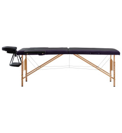 Table de massage pliable 2 zones Bois Noir