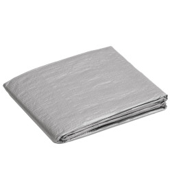 Bâche 90 g/m² 6x8 m Gris PEHD