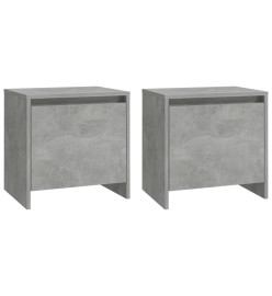 Tables de chevet 2 pcs Gris béton 45x34x44,5 cm Aggloméré