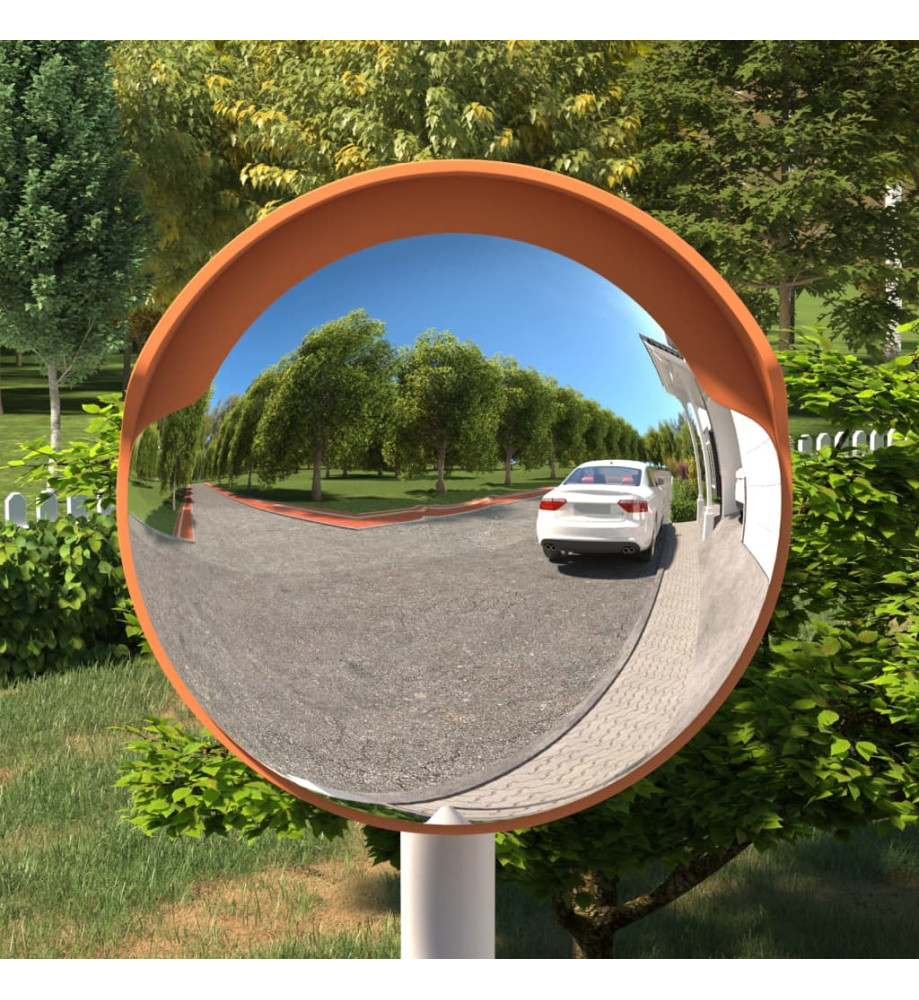 Miroir de traffic convexe extérieur Orange Ø30 cm Polycarbonate