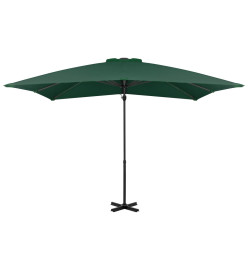 Parasol en porte-à-faux et mât en aluminium 250x250 cm Vert