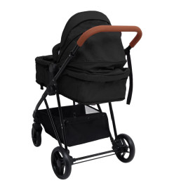 Poussette pour bébé 2-en-1 Anthracite et noir Acier