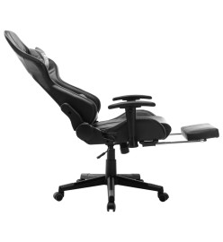 Chaise de jeu avec repose-pied Noir et gris Cuir artificiel