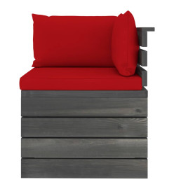 Salon palette de jardin 9 pcs avec coussins Bois de pin massif